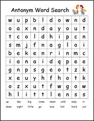 antonym word search puzzles