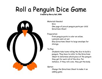 Roll a Penguin Dice Game