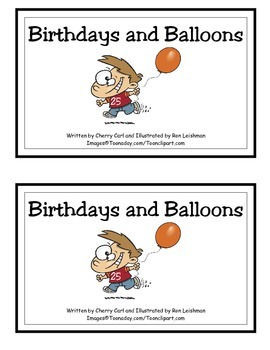 Birthdays and Balloons: Guided Reader for number/color recognition and counting