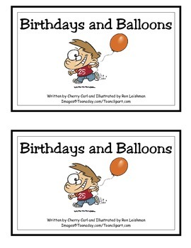 Birthdays and Balloons: Guided Reader for number/color recognition and counting