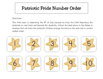Patriotic Pride Number Order Math Center