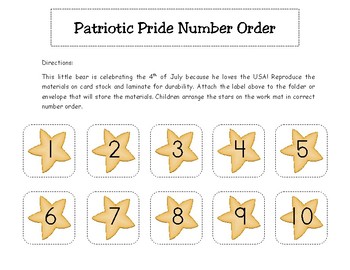 Patriotic Pride Number Order Math Center