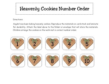 Heavenly Cookies Number Order Activity