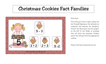 Christmas Cookies Fact Families Match Activity
