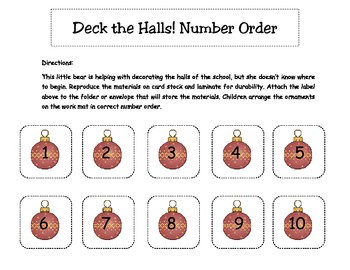 Deck the Halls Christmas Number Order