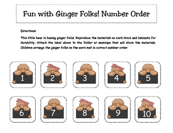 Fun with Ginger Folks Christmas Number Order Literacy Center