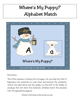 Where's My Puppy? Alphabet Match