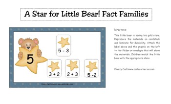 A Star for Little Bear! Fact Families Center Activity