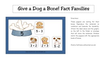Give a Dog a Bone! Fact Families for Math Center