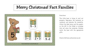 Merry Christmas! Fact Families for Math Center