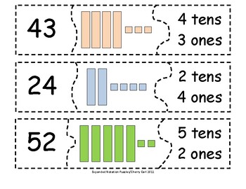 Expanded Notation Puzzles Set for Math Center